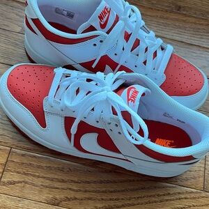 Nike Red and White Athletic Shoes